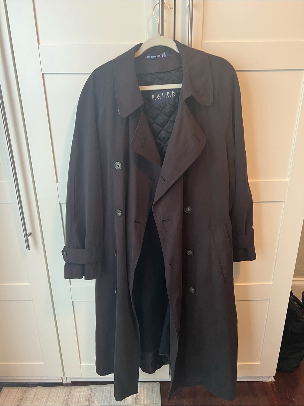 Ralph Lauren Black Double-Breasted Trench Coat